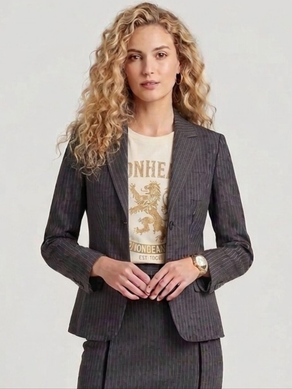 Narcisco Rodriguez Women's Charcoal Pinstripe Tailored Blazer 4